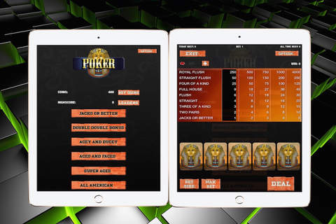 Pharaohs video poker and casino jackpot games screenshot 4