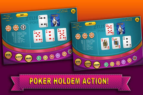 Aaaah! Zeus 5 Card Poker Casino - myVegas HD Video Slots Jackpot! Pro screenshot 2