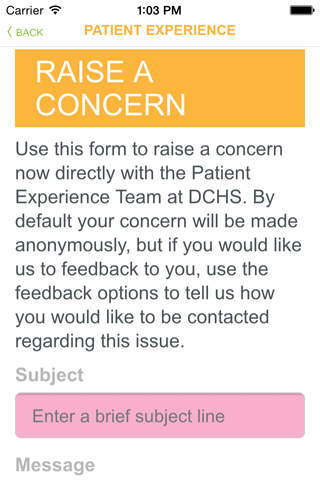 Raising Concerns - Derbyshire Community Health Services NHS Foundation Trust screenshot 2