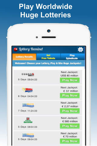 Lottery RemindMe - Check Lotto & Raffle Megamillions Results & Win screenshot 2