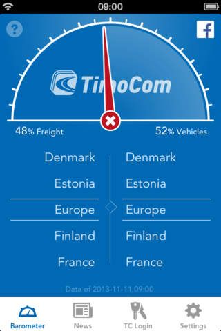 TIMOCOM Transport barometer screenshot 2