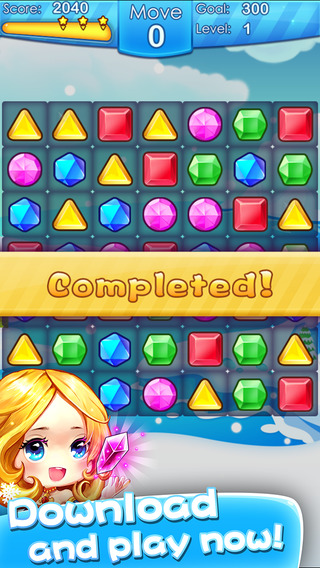 【免費遊戲App】Frozen Diamond Mania - Best Match 3 Connect Line Game-APP點子