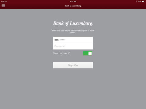 Bank of Luxemburg for iPad