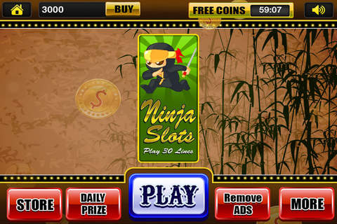 Action Xtreme Ninja Slots of Fun Run in Spring Craze Games - Best Fortune Social Casino Deal Free screenshot 3