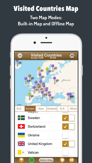 【免費旅遊App】Visited Countries Map - World Travel Log for Marking Where You Have Been-APP點子