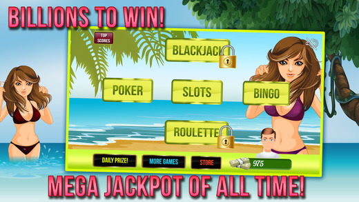 Bikini Beach Slots : Get Lucky with Blackjack Bonanza Poker Blitz and Big Jackpots