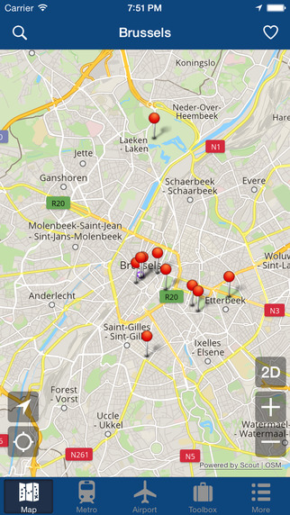 Brussels Offline Map - City Metro Airport