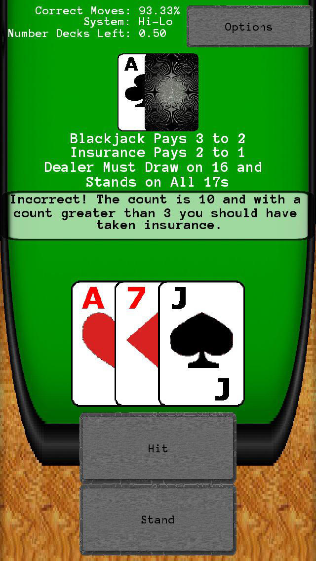 Blackjack training game