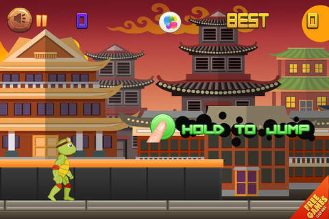 A Turtle Warrior Jump - Ninja Zombie on the Run for Glory Free screenshot 2