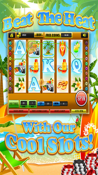 Aloha Beach Slots Classic - Caribbean Island Vacation Journey Slot Machine Games HD