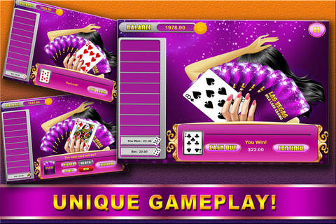 Aaaah! Las Vegas Hi Lo Card Casino Video Poker Jackpot! screenshot 3