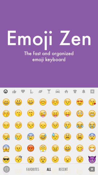 Emoji Zen the fast and organized emoji keyboard