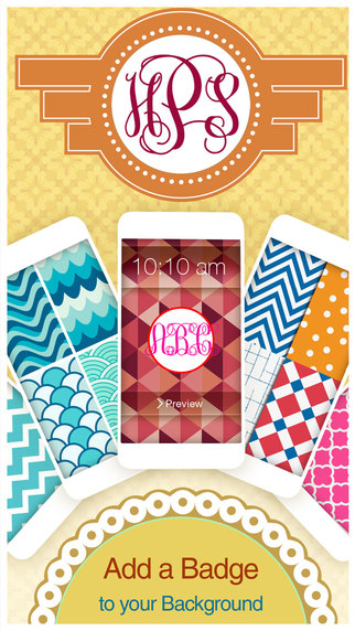 【免費生活App】Monogram Wallpaper Maker - Create your own Chevron Initials Backgrounds!-APP點子