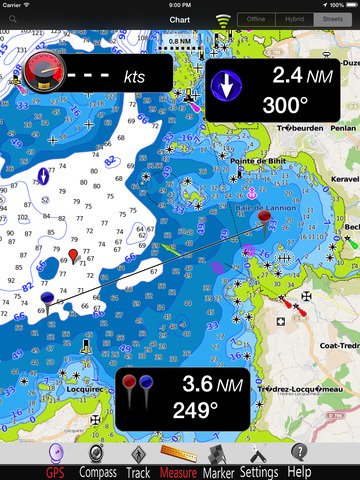 Brittany GPS Nautical charts pro