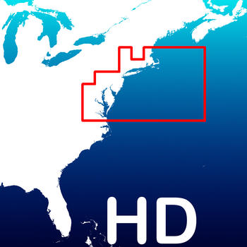 Aqua Map Cape Cod to Chesapeake Bay HD - Marine GPS Offline Nautical Charts for Fishing, Boating and Sailing LOGO-APP點子