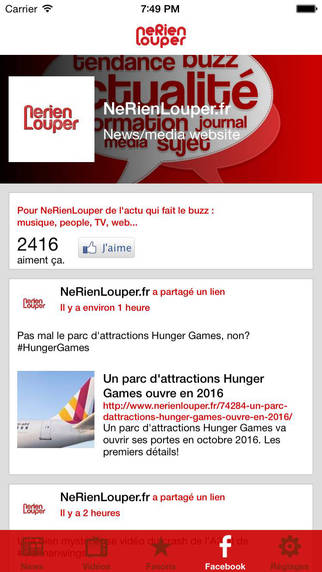 【免費新聞App】NeRienLouper - Pour ne rien louper de l'actu qui buzz : people, séries tv, cinéma, musique...-APP點子