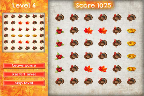 Turkey Target - FREE - Slide Rows And Match Thanksgiving Treats Super Puzzle Game screenshot 3