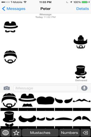 Mustaches Theme Stickers Keyboard: Using Funny Faces Icons to Chat screenshot 3