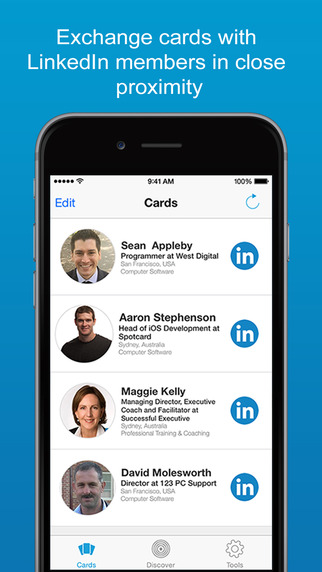 Spotcard - Linking You With LinkedIn Members Nearby - Business Networking Card Sharing App.