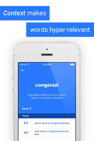 Words U - Learn SAT-level vocabulary words from texting friends screenshot 3