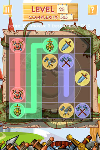 Knight Trail - HD - PRO- Link Matching Shields To Defeat The Dragons Medieval Flow Puzzle Game screenshot 2
