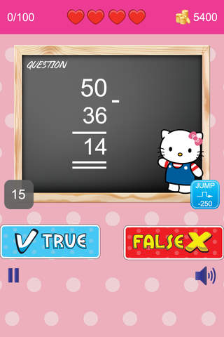 Math Quizzes with Hello Kitty version (Practice Problems & Tests) screenshot 2