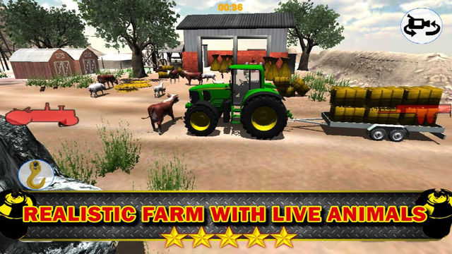 A Farm Tractor 3D Parking Simulator - Live Animals Mania Games Edition