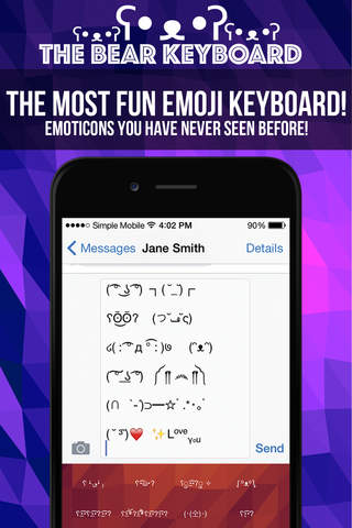 Bear Keyboard - fun emoji keyboard! Bears, Cats, Pigs, Poop and more! screenshot 3