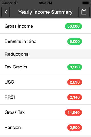 Irish Salary Calculator - Calculate Net Pay Minus Tax Deductions screenshot 3