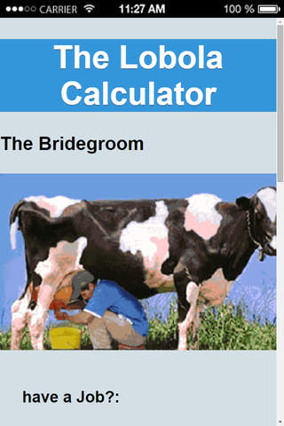 The lobola Calculator screenshot 2