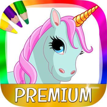 Unicornios y ponis - dibujos para pintar  y libro para colorear - Premium LOGO-APP點子