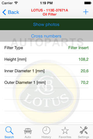 Autoparts for Lotus screenshot 3