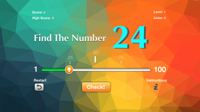 SlideNumbers: A Guess The Number Game