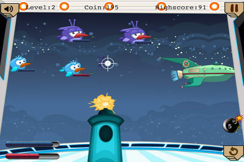"A Galaxy Space Birds Target Shooting Time Quest - Shuttle Strike Seige Invaders Attack" screenshot 2