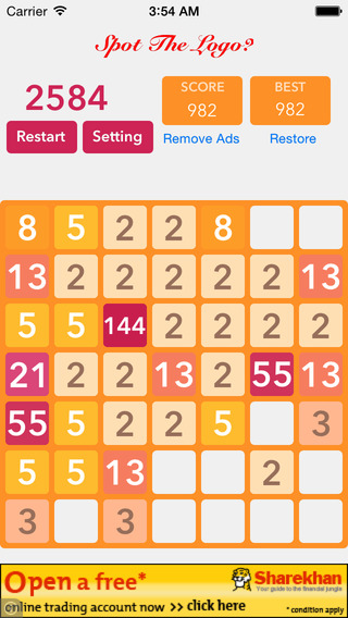 【免費遊戲App】2048 - Fibonacci Version-APP點子