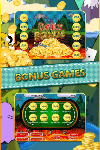 Slot Machine and Poker Mega Casino “ Adventure Time Slots Edition ” Free screenshot 3