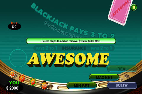 Blackjack 21 Classic 2015 New Casino Style screenshot 2