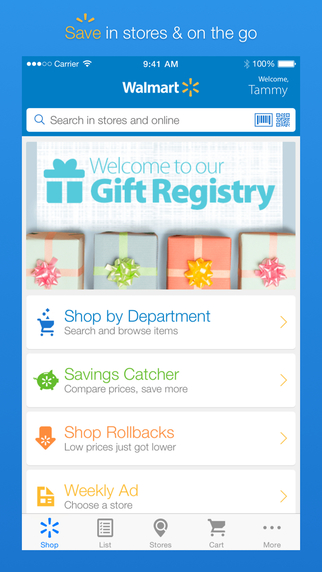 Walmart - Savings Catcher Shopping Pharmacy and Gift Registry App