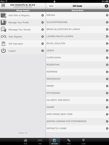【免費生活App】Hudson's Bay Gift Registry for iPad-APP點子