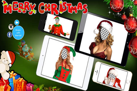Merry Christmas Funny Photo Booth -  Make Santa Claus & ELF Yourself Camera App screenshot 3