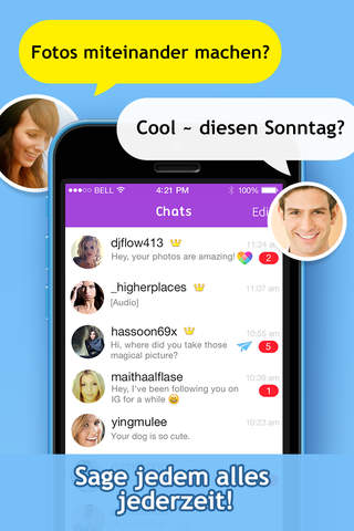 Chat for Instagram - Send private text messages, photos, voices and stickers to your insta.gram followers and friends screenshot 4