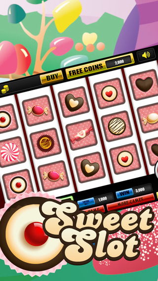 Slots of Sweets Candy Cookie Jam Casino Slot Machine Fun Games HD Pro