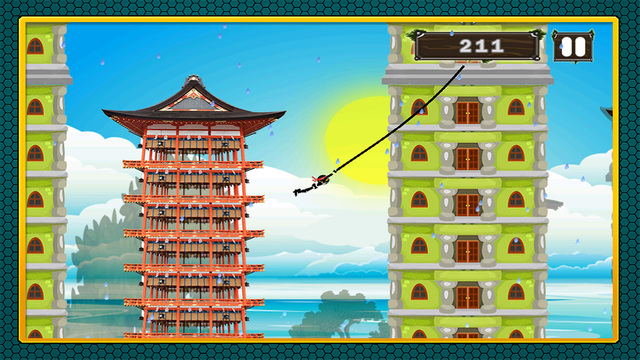 【免費遊戲App】Action Stick-Man Ninja Swinging : Asian Skyscrapers Tight-Rope Swing Adventure PRO-APP點子