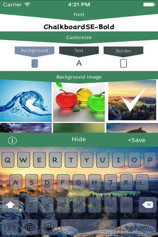 Custom Keyboard for iOS 8 -  Pimp your font , color & background + emoji FREE HD screenshot 4