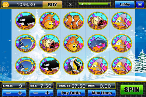A Lucky Rich Frozen Penguin Slot-s Machine - Play Jackpot Fun Snowboard Games Casino Craze Free screenshot 3