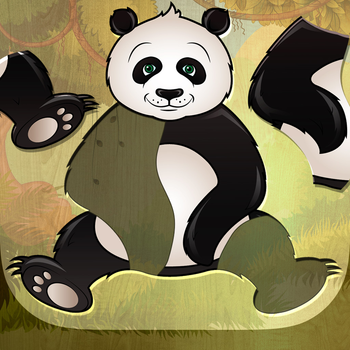 Free Kids Puzzle Game Animals - Learn words, pronunciations & phonic playing this jigsaw style jungle app LOGO-APP點子