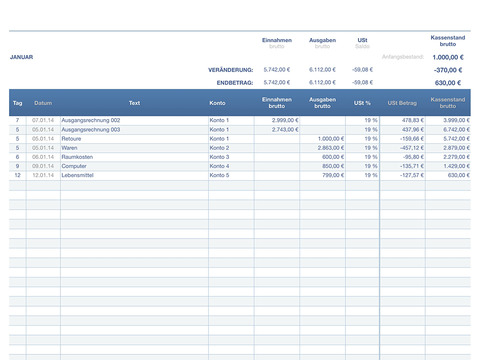 【免費生產應用App】Kassenbuch 2014 für Numbers-APP點子