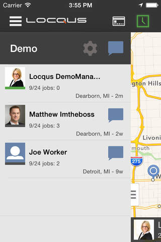 Locqus - Dispatch jobs & track mobile employees. Sync invoices, customers and time cards with Quickbooks. screenshot 2