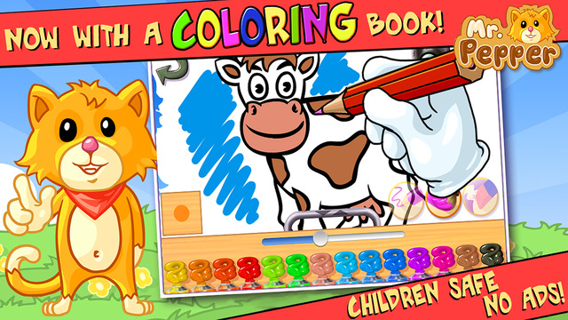 免費下載遊戲APP|Baby Animals Kid Puzzle and Coloring Book - Mr. Pepper's animal forms and shapes puzzles for kindergarten kids and toddlers app開箱文|APP開箱王