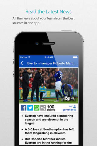 Everton Alarm Pro — News, live commentary, standings and more for your team! screenshot 4